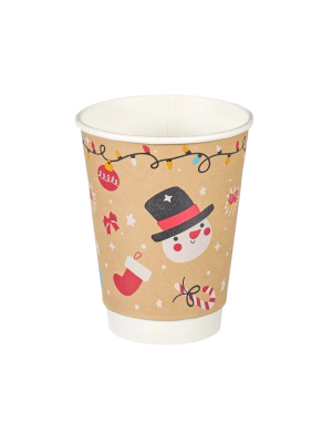 12oz Winter Double Wall Aqueous Cups 1 x 500