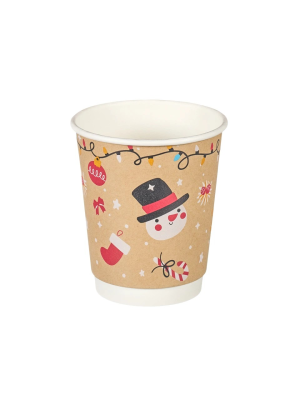 8oz Winter Double Wall Aqueous Cups 1 x 100