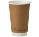 16oz Kraft Double Wall Compostable Cups 1 x 100