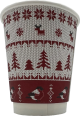 8oz KC Winter Double Wall Compostable Cups 1 x 100