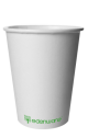 12oz White Single Wall Compostable Cups 1 x 1000